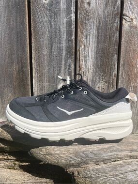 Hoka Men's Black and White Cushioned Walking Sneakers size 10.5